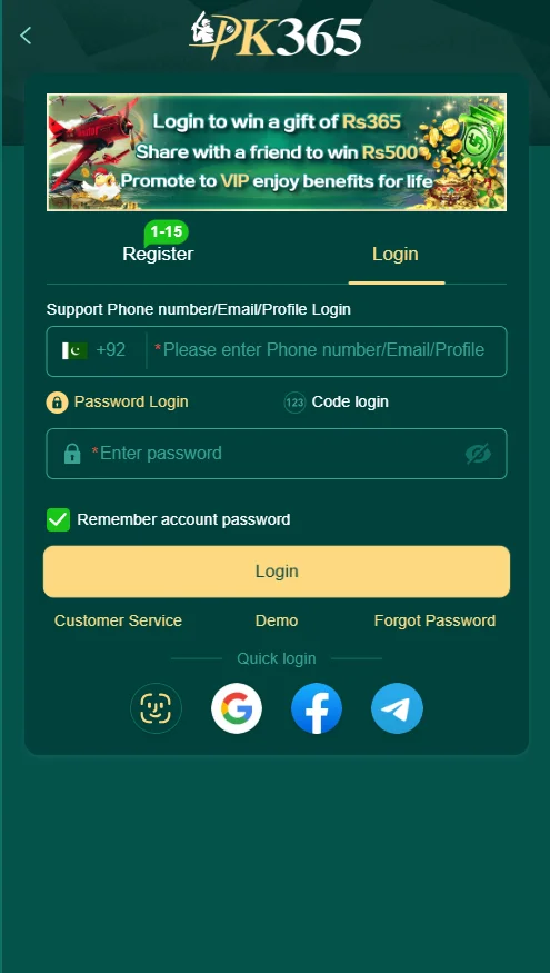 PK365 Registration And Login