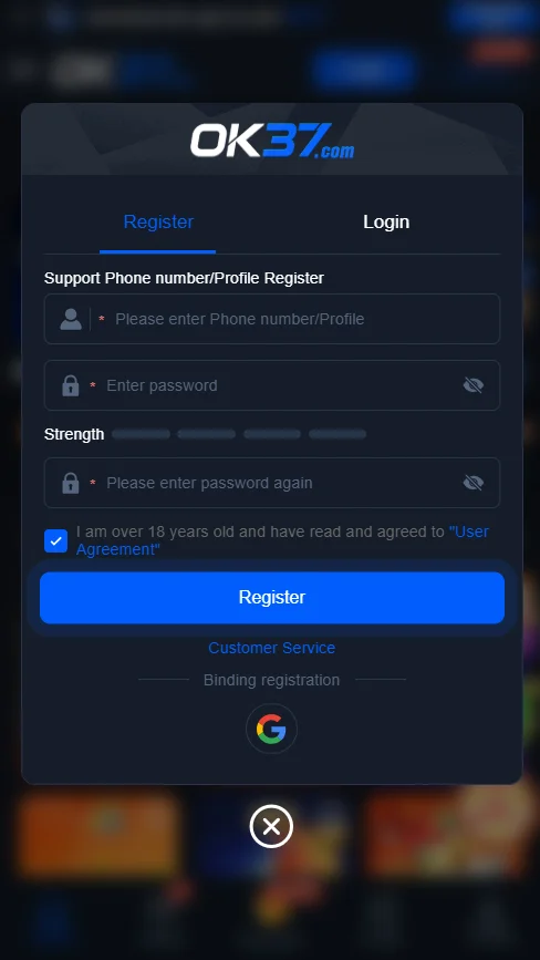 OK37 Login