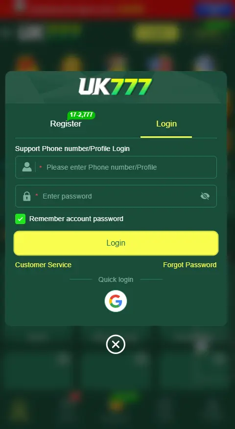 UK777 Login